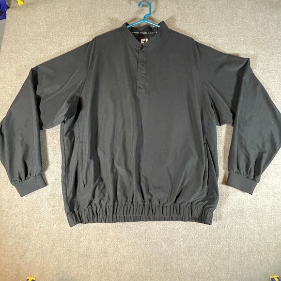 FootJoy Men's Size Large Black Golf Windbreaker Warmup 1/4 Pullover Jacket - Picture 1 of 11